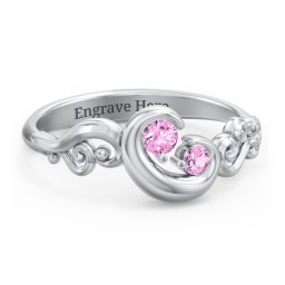 "Cradle of Love" Ring in 925 Sterling Silver with Pink Sapphire