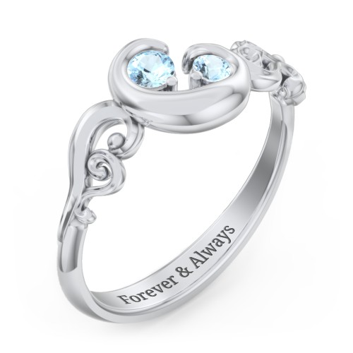 "Cradle of Love" Ring – Sterling Silver with Blue Topaz