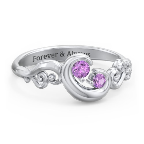 "Cradle of Love" Ring – Sterling Silver with Amethyst