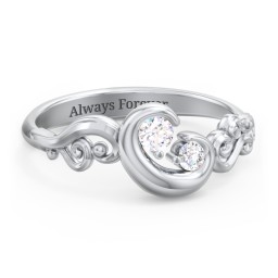 "Cradle of Love" Ring in 925 Sterling Silver with Diamond