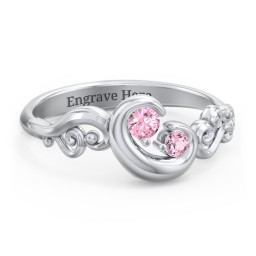 "Cradle of Love" Ring in 925 Sterling Silver with Pink Tourmaline