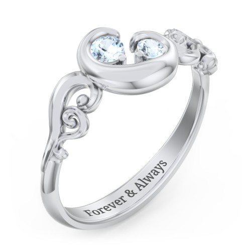 "Cradle of Love" Ring – Sterling Silver with Aquamarine
