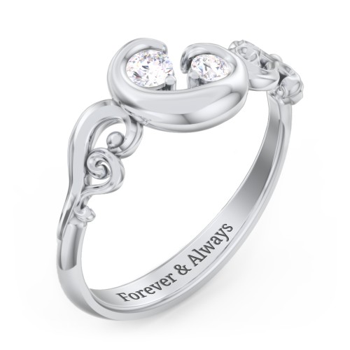 "Cradle of Love" Ring – Sterling Silver with Diamond