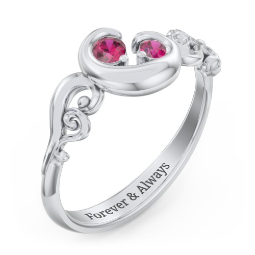 "Cradle of Love" Ring – Sterling Silver with Ruby