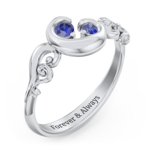 "Cradle of Love" Ring – Sterling Silver with Blue Sapphire