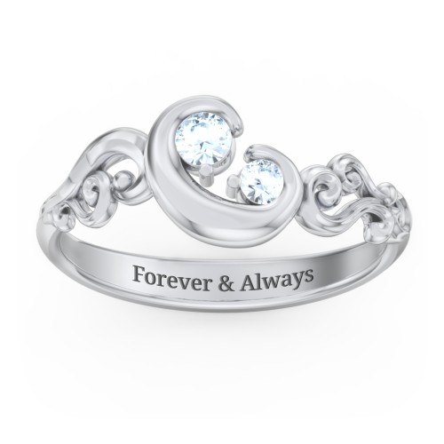 "Cradle of Love" Ring – Sterling Silver with Aquamarine