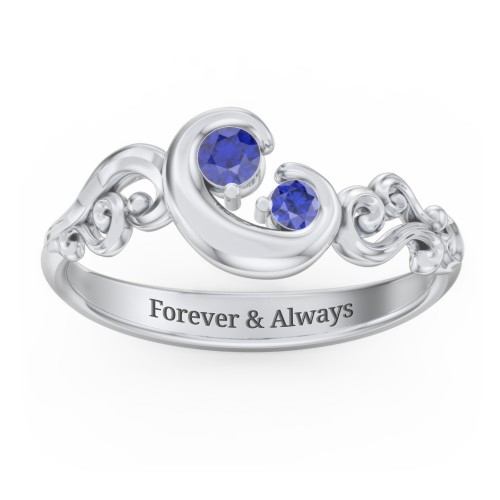"Cradle of Love" Ring – Sterling Silver with Blue Sapphire