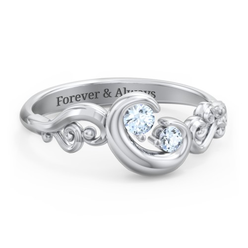 "Cradle of Love" Ring – Sterling Silver with Aquamarine