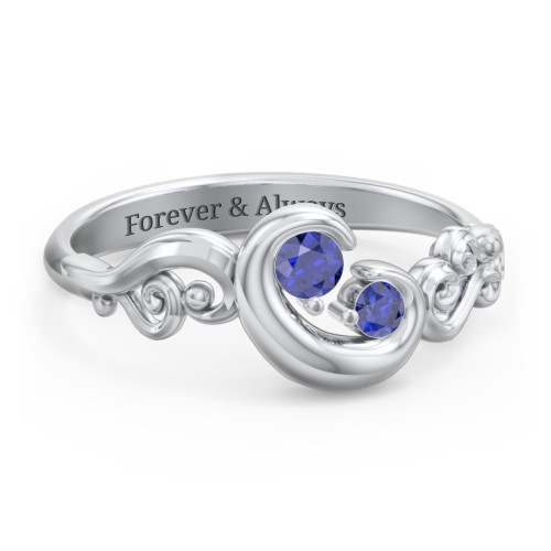 "Cradle of Love" Ring – Sterling Silver with Blue Sapphire