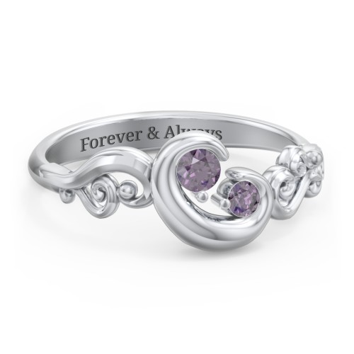 "Cradle of Love" Ring – Sterling Silver with Alexandrite