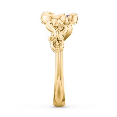"Cradle of Love" Ring – 10K Yellow Gold with Cubic Zirconia