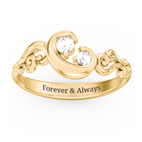 "Cradle of Love" Ring – 10K Yellow Gold with Cubic Zirconia