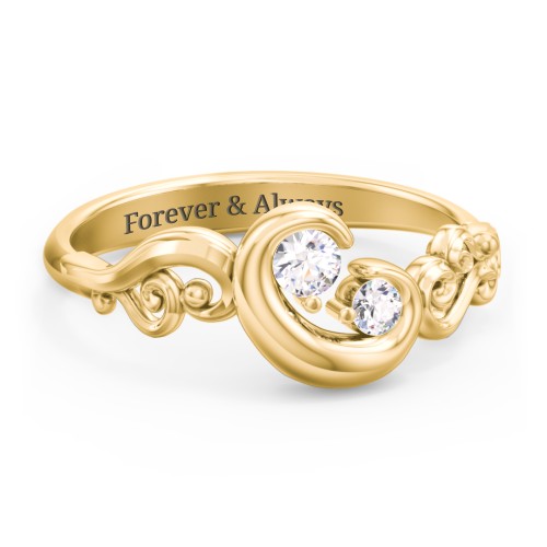 "Cradle of Love" Ring – 10K Yellow Gold with Cubic Zirconia