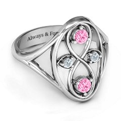 Forever Love Ring – Sterling Silver with Pink Tourmaline and Cubic Zirconia