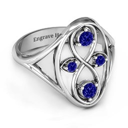 Forever Love Ring in 925 Sterling Silver with Blue Sapphire
