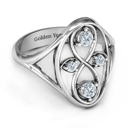 Forever Love Ring in 925 Sterling Silver with Cubic Zirconia