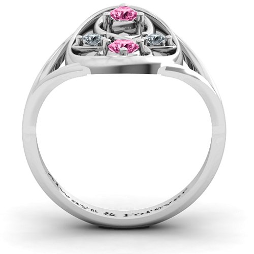 Forever Love Ring – Sterling Silver with Pink Tourmaline and Cubic Zirconia