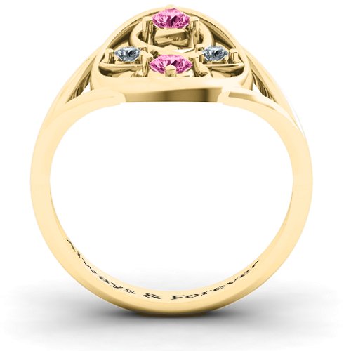 Forever Love Ring – 10K Yellow Gold with Pink Tourmaline and Cubic Zirconia