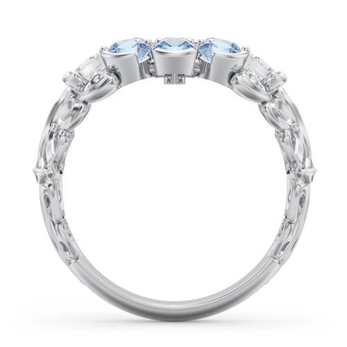 Bunches of Love Ring – Sterling Silver with Blue Sapphire, Cubic Zirconia, and Blue Topaz