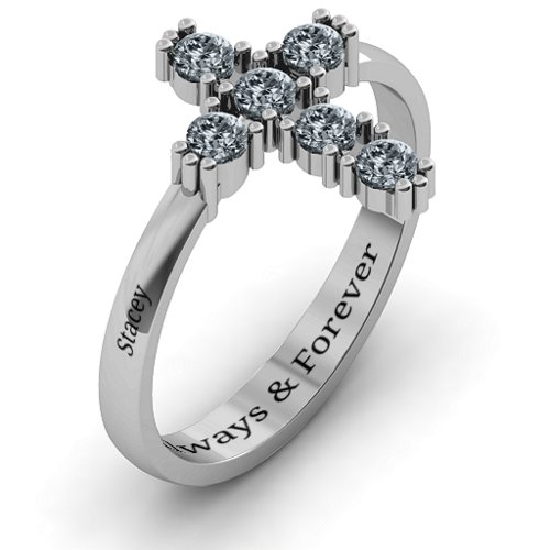 The Cross Ring – Sterling Silver with Cubic Zirconia