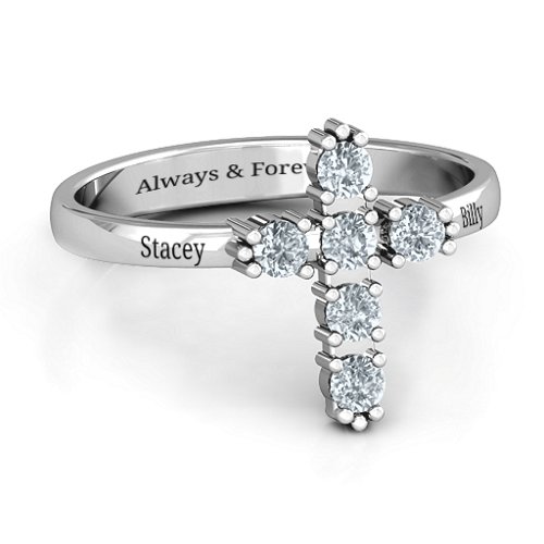 The Cross Ring – Sterling Silver with Cubic Zirconia