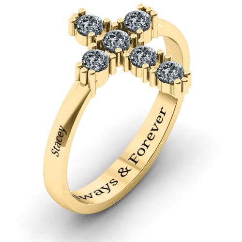 The Cross Ring – 10K Yellow Gold with Cubic Zirconia