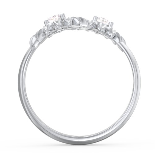 Sunflower Birthstone Bypass Ring – Sterling Silver with Diamond