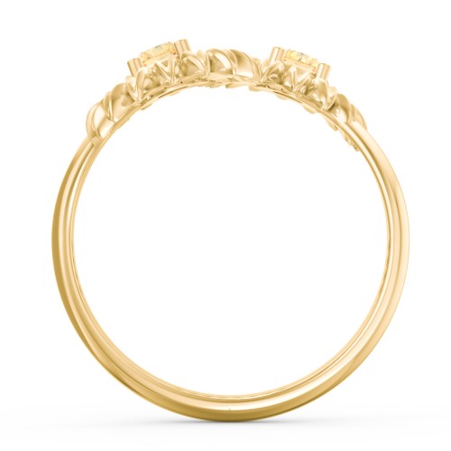 Sunflower Birthstone Bypass Ring – 10K Yellow Gold with Citrine
