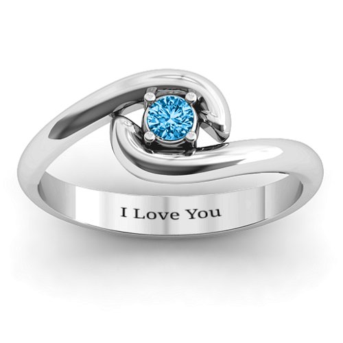 Embrace Ring – Sterling Silver with Blue Topaz