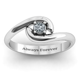 Embrace Ring in 925 Sterling Silver with Diamond