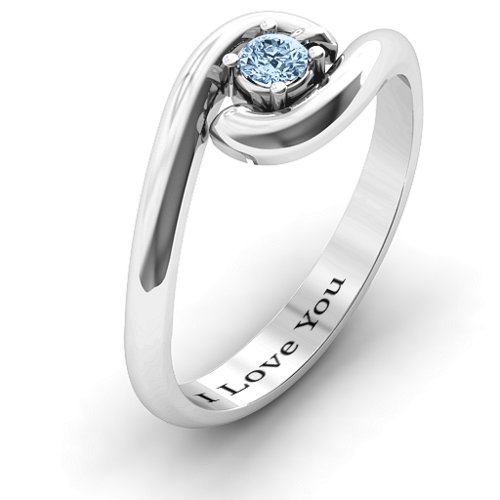 Embrace Ring – Sterling Silver with Aquamarine