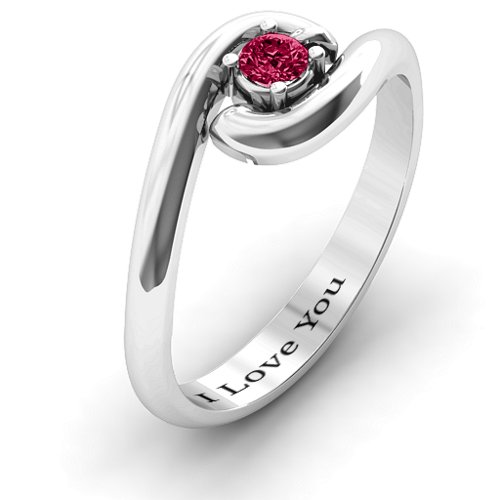 Embrace Ring – Sterling Silver with Ruby