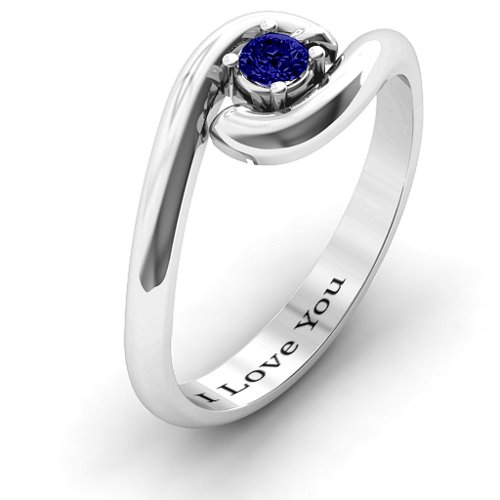 Embrace Ring – Sterling Silver with Blue Sapphire