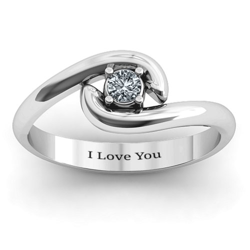 Embrace Ring – Sterling Silver with Diamond