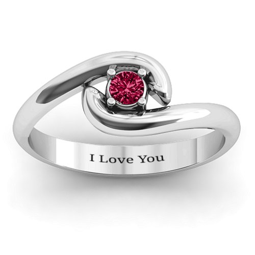 Embrace Ring – Sterling Silver with Ruby
