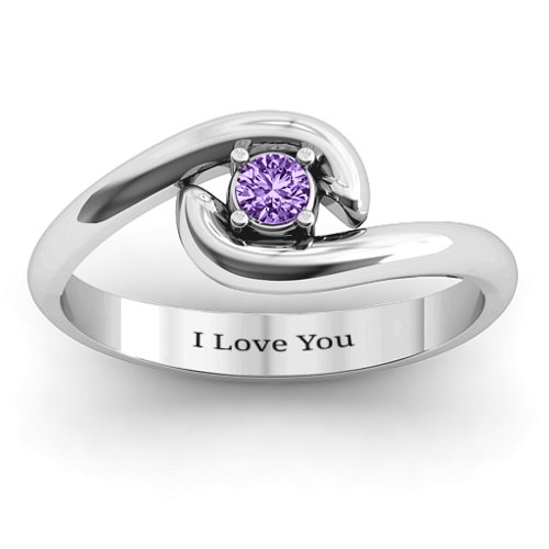 Embrace Ring – Sterling Silver with Amethyst