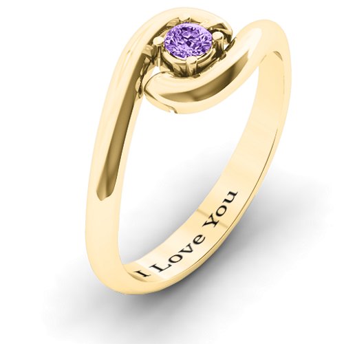 Embrace Ring – 10K Yellow Gold with Amethyst
