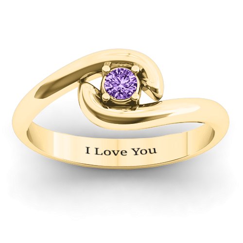 Embrace Ring – 10K Yellow Gold with Amethyst