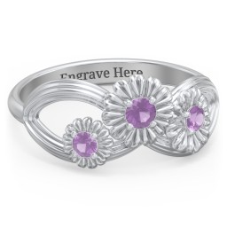Endless Spring Infinity Ring in 925 Sterling Silver with Amethyst