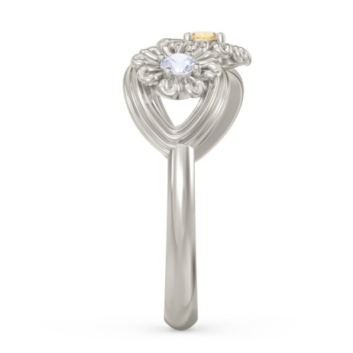 Endless Spring Infinity Ring – 10K White Gold with Citrine, Pink Tourmaline, and Lavender Premium Zirconia