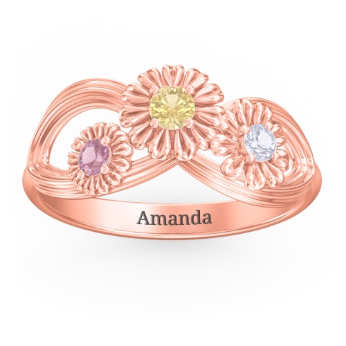 Endless Spring Infinity Ring – 10K Rose Gold with Citrine, Pink Tourmaline, and Lavender Premium Zirconia