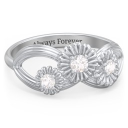 Endless Spring Infinity Ring in 925 Sterling Silver with Diamond