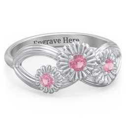 Endless Spring Infinity Ring in 925 Sterling Silver with Pink Tourmaline