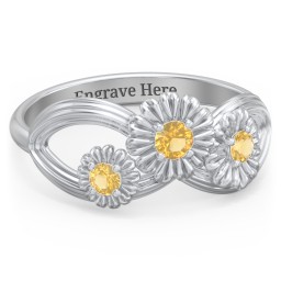 Endless Spring Infinity Ring in 925 Sterling Silver with Citrine