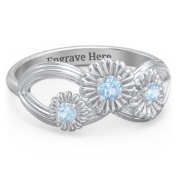 Endless Spring Infinity Ring in 925 Sterling Silver with Blue Topaz