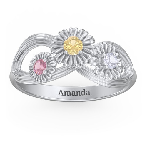 Endless Spring Infinity Ring – Sterling Silver with Citrine, Pink Tourmaline, and Lavender Premium Zirconia