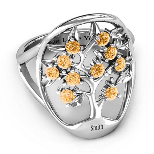 Oval Family Tree Ring