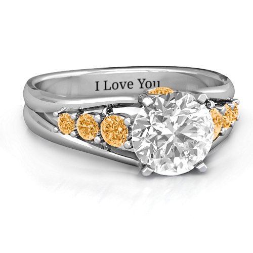Radiant Love Ring with Collar Gems