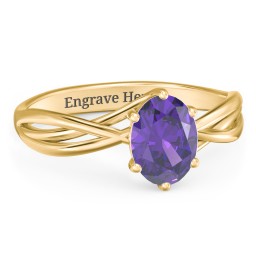 Passion Twist Ring in 18K Gold Plated Silver with Amethyst
