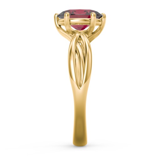 Passion Twist Ring – 18K Gold Plated Silver with Red Premium Zirconia